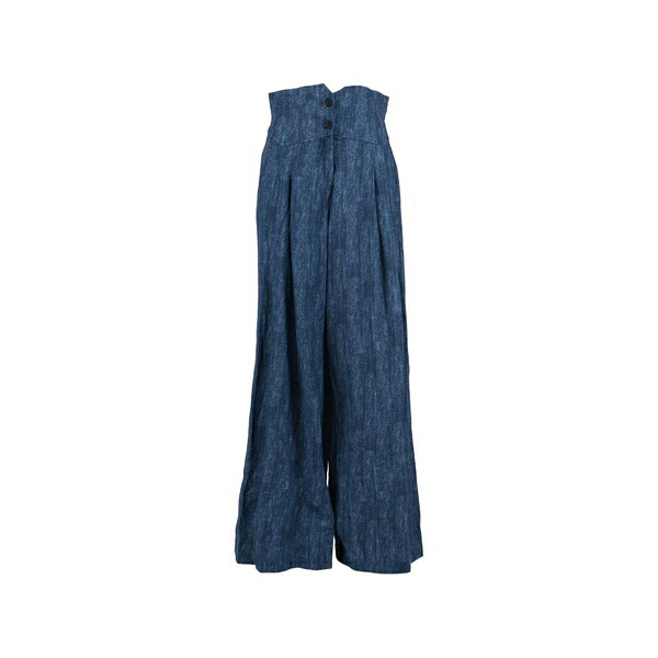 エルマンノ シェルヴィーノ レディース カジュアルパンツ ボトムス Button-detail palazzo pants Blue