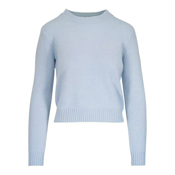 リサ・ヤン レディース 編み物\u0026プルオーバー アウター Long-sleeve crew-neck sweater Blue