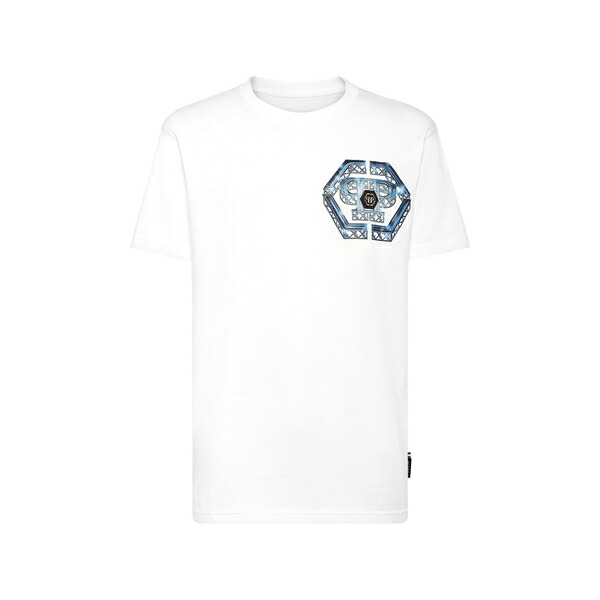 フィリップ飾り気の無い メンズ プルオーバー トップス Graphic-print t-shirt White