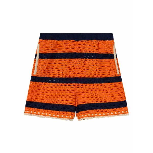 ラ・ダブル・ジェイ レディース カジュアルパンツ ボトムス Striped crochet shorts Orange|asty