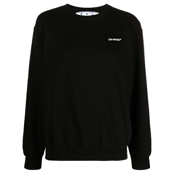 象牙色 レディース 編み物\u0026ティーシャツ アウター Diag-stripe printed sweatshirt Black