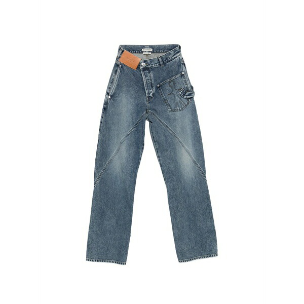 J.W.アンダーソン レディース デニムパンツ ボトムス Twisted-effect logo-patch jeans Blue｜asty 105,490円
