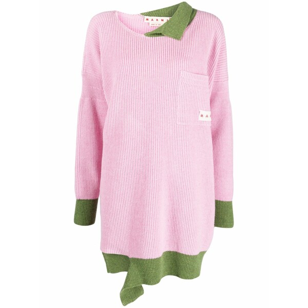 マルニ レディース 編み物\u0026スウェーター アウター Shetland asymmetric jumper Pink