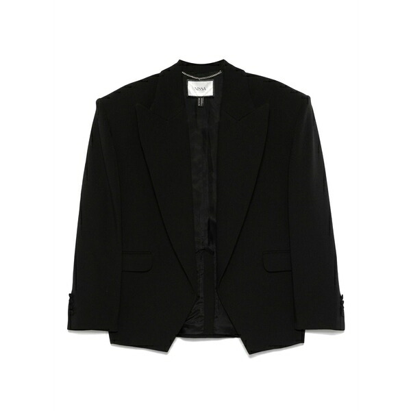 ニッサ レディース 上衣＆上衣 アウター Shoulder-pads oversized blazer Black