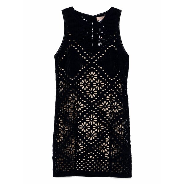 ツイン仕掛ける レディース 衣装 トップス Open-knit mini dress Black