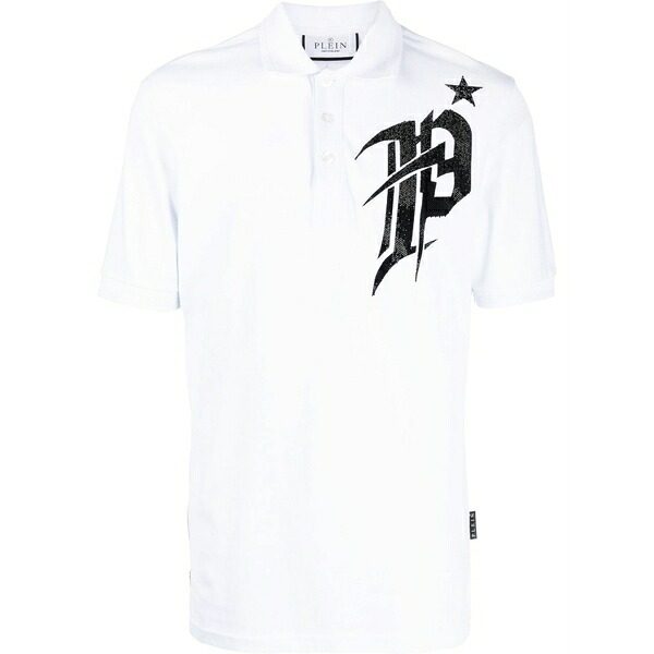 フィリップ飾り気のない メンズ スポーツシャツ トップス Logo-print polo shirt White