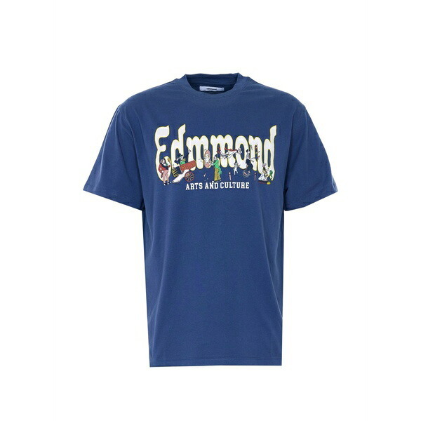 エドモンド スタジオ メンズ Tシャツ トップス Domino t-shirt Blue｜asty