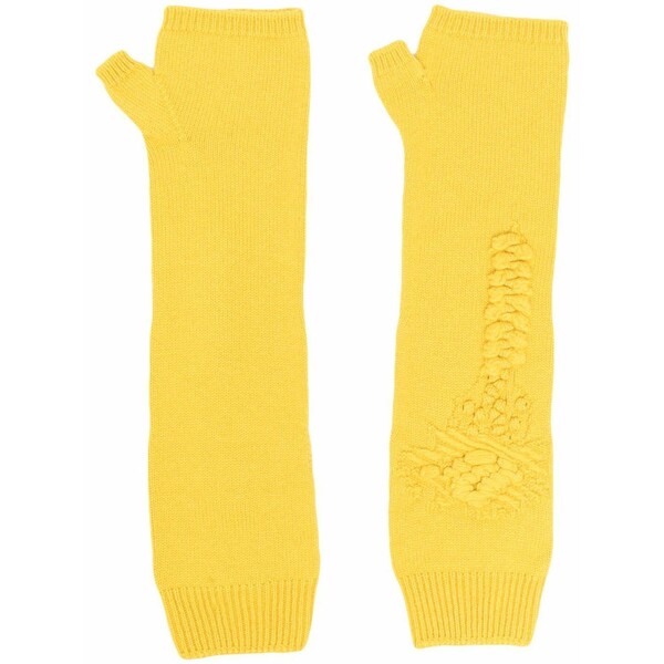 バリー メンズ グローブ 付属物 Cashmere fingerless mittens Yellow