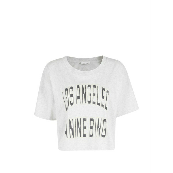 アニービン レディース ティーシャツ トップス Johnny cropped t-shirt Grey レディースファッション-Tシャツ・カットソー-トップス