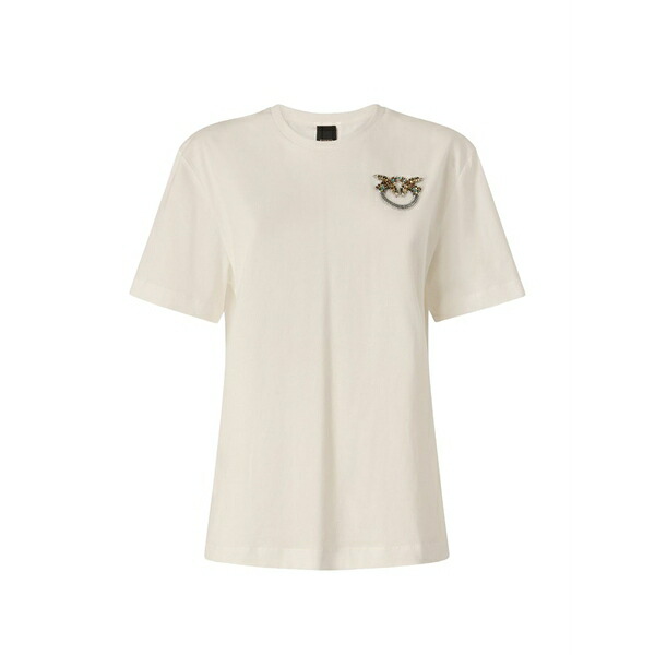 ピンコ レディース プルオーバー トップス Heart-print t-shirt Neutrals