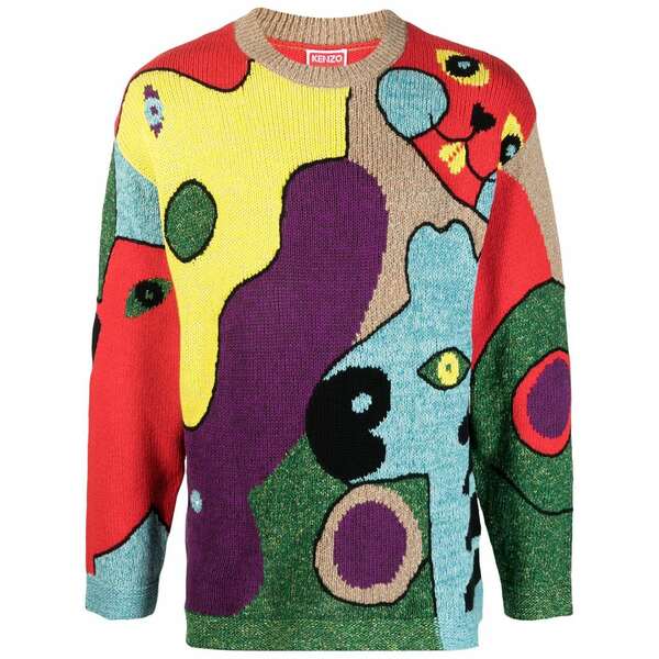 ケンゾー メンズ 編み物\u0026プルオーバー アウター Knitted sweater Red