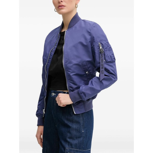 アルファインダストリーズ レディース ジャケット＆ブルゾン アウター Zip-up bomber jacket Blue｜asty