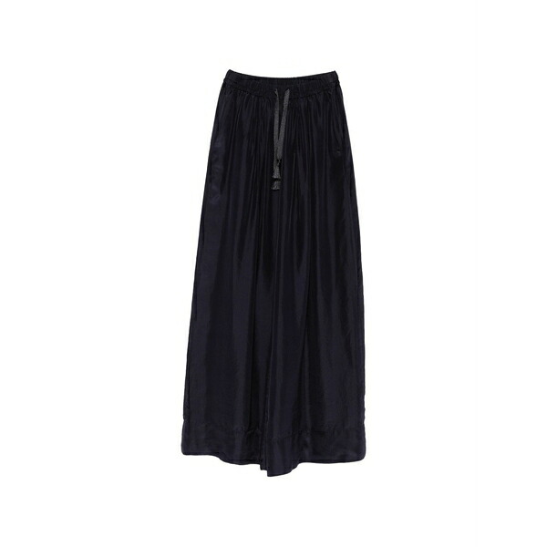 フォルテ フォルテ レディース 心地好いズボン下 ボトムス Silk drawstring palazzo pants Blue