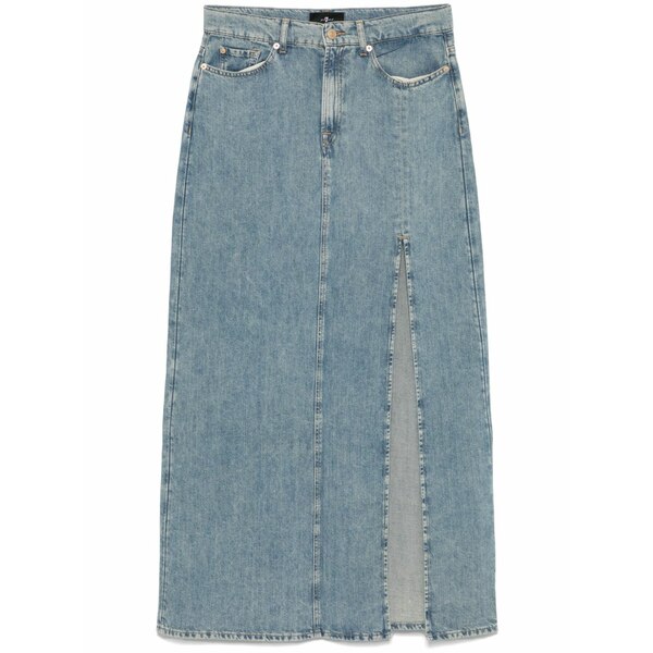 7フォーオールマンカインド レディース スカート ボトムス Maxi denim skirt Blue|asty