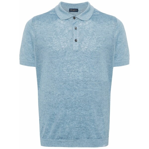 ポールアンドシャーク メンズ スポーツシャツ トップス Linen polo shirt Blue