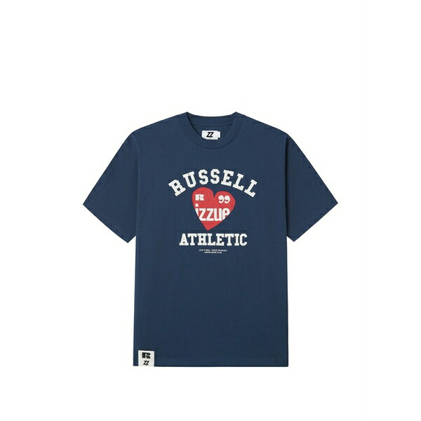 イズエ メンズ Tシャツ トップス Print t-shirt Blue|asty