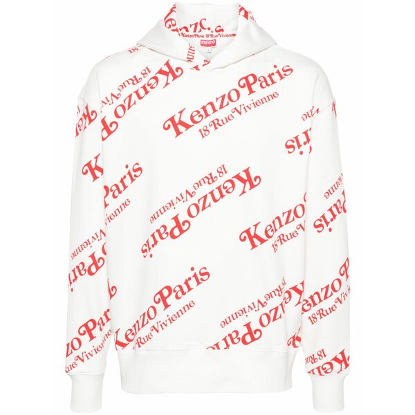 ケンゾー レディース パーカー・スウェットシャツ アウター X verdy monogram-pattern hoodie White