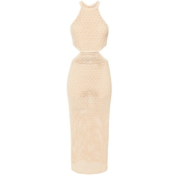 ツイン仕掛ける レディース 衣装 トップス Rhinestone open-knit maxi dress Brown