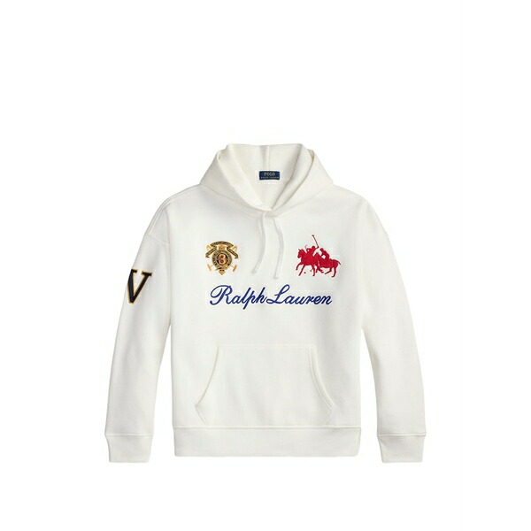ラルフローレン メンズ パーカー・スウェットシャツ アウター Logo-embroidered hoodie White パーカー-メンズファッション