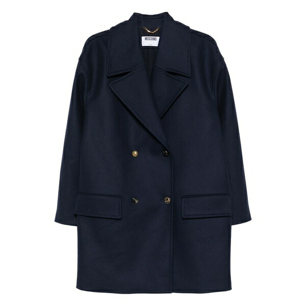 モスキーノ レディース 厚地の外套 アウター Double-breasted coat Blue