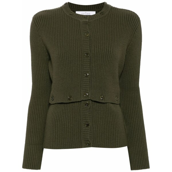 鍵を掛ける レディース ジレー アウター Multi buttons cardigan Green