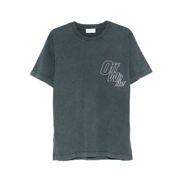 象牙色 メンズ プルオーバー トップス Outline-arrow logo-print t-shirt Blue