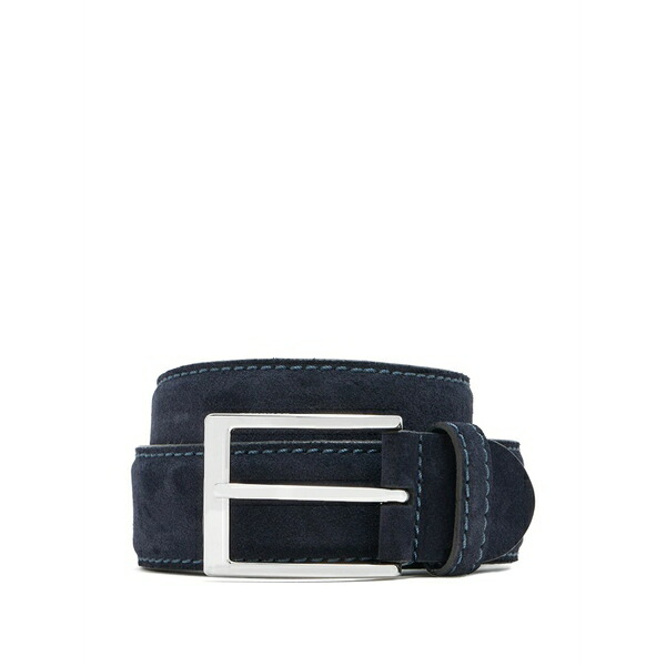 バレット メンズ 胴締め 佩び物 Stitched square-buckle belt Blue