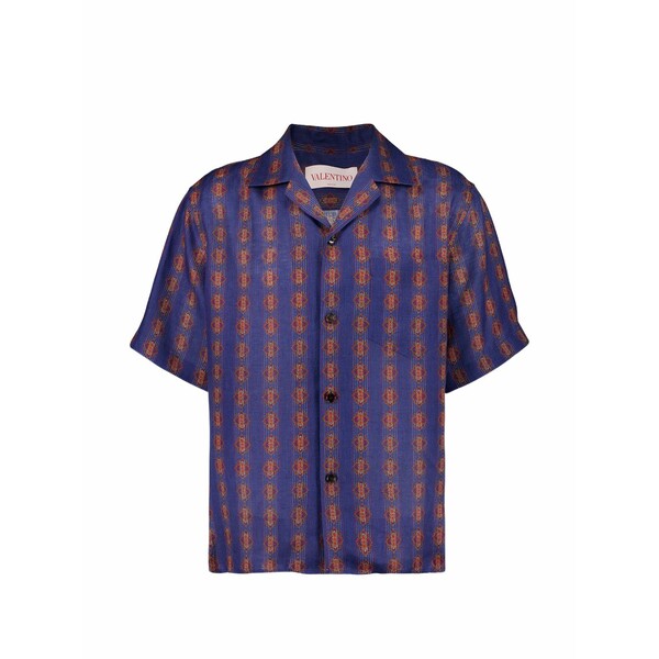 ヴァレンティノ ガラヴァーニ メンズ プルオーバー トップス Voyage imaginaire bowling linen shirt Blue