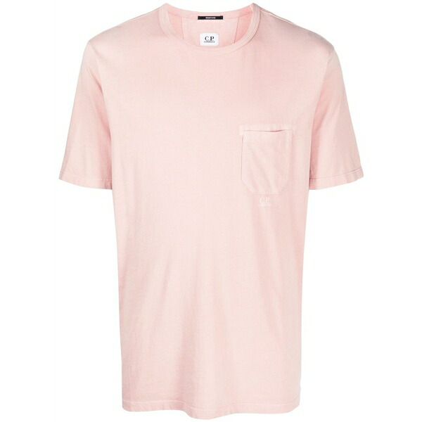 シーピーカンパニー メンズ プルオーバー トップス Logo-print cotton t-shirt Pink