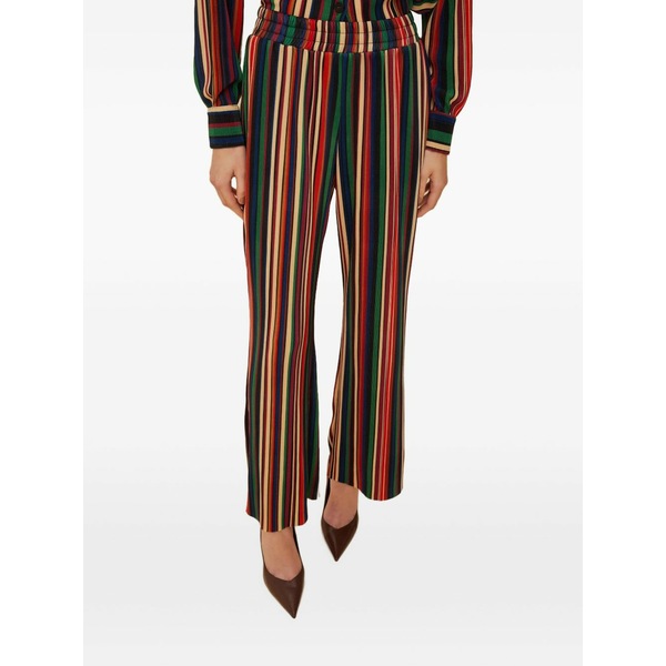 農園 リオ レディース 心地よいズボン下 ボトムス Striped trousers Black パンツ-レディースファッション