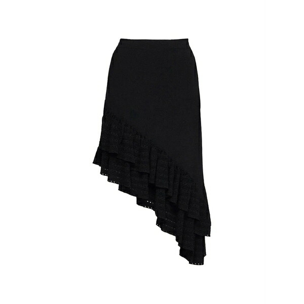 サンドロ レディース スカート ボトムス Ruffled asymmetric skirt Black