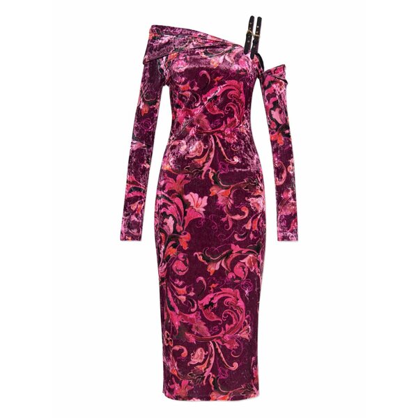呼びりん探し回る レディース 衣装 トップス Floral off-shoulder MIDI party dress Pink