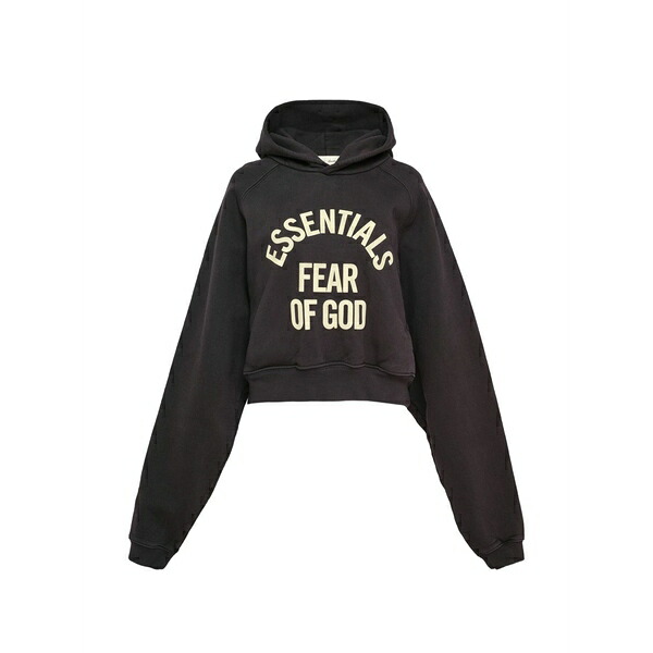 エフオージーエッセンシャルズ レディース パーカー・スウェットシャツ アウター Logo-print hoodie Black
