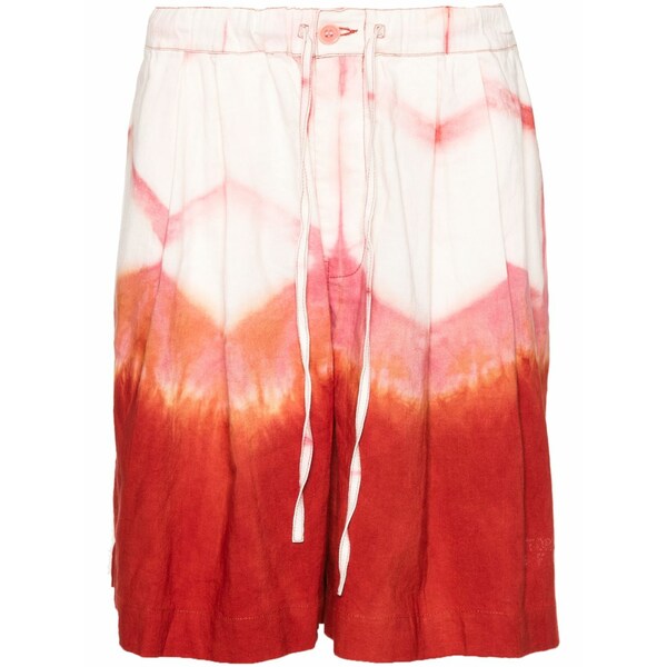 ストーリーエムエフジー メンズ 心地好いズボン下 ボトムス Bridge grapefruit clamp-dye shorts Red