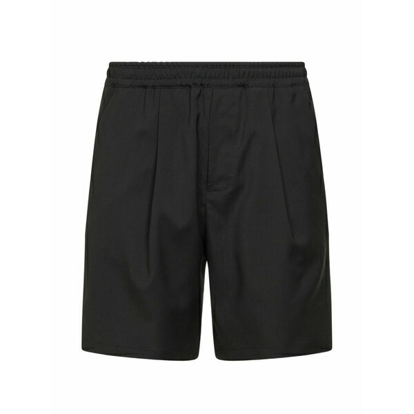 ディーフォーポイントゼロ メンズ 心地好いズボン下 ボトムス Elasticated drawstring shorts Black