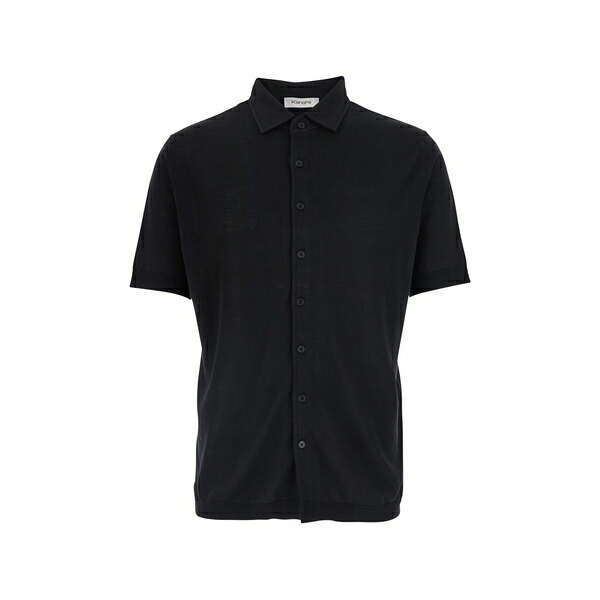 カングラ メンズ シャツ トップス Button-up shirt Black|asty