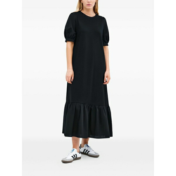 マルセラ レディース ワンピース トップス Olivia ruffled puff-sleeve midi dress Black｜asty