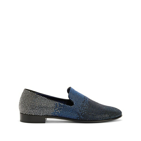 ジュゼッペザノッティ メンズ スリッポン・ローファー シューズ Lewis sparkle crystal-embellished loafers Blue