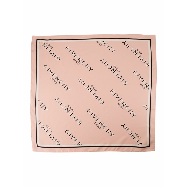 ジバンシー レディース えり巻き・袈裟・えり巻き 付属品 Logo-print silk scarf Pink