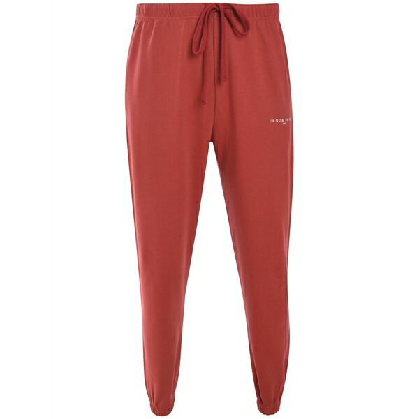 インノミネイト メンズ 心地好いズボン下 ボトムス Logo-print track pants Red