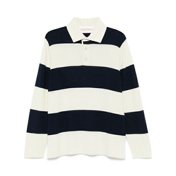 ヴァレンティノ ガラヴァーニ メンズ ポロシャツ トップス Striped polo shirt Neutrals|asty