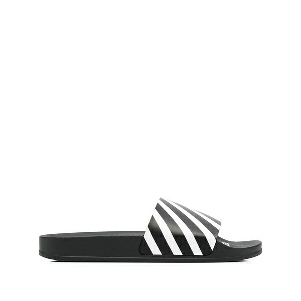 象牙色 メンズ サンダル シューズ Diag-stripe moulded slides Black