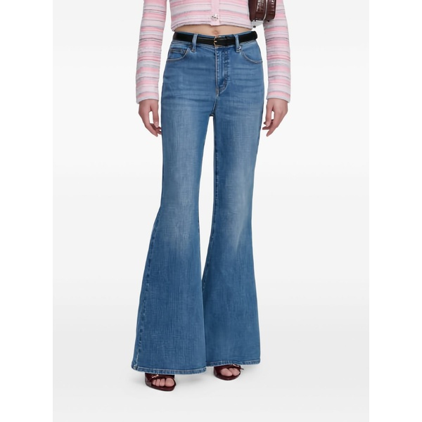 セルフ・ポートレイト レディース ジーンズズボン下 ボトムス High-waist flared jeans Blue