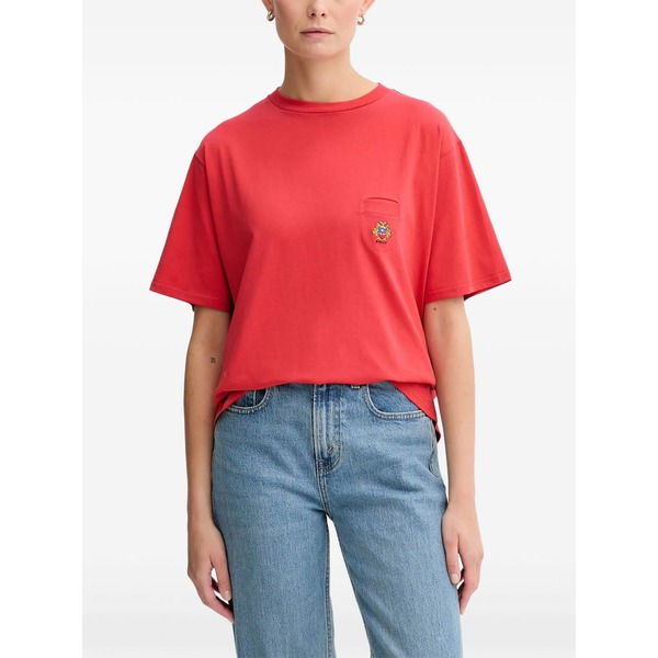 バリー レディース プルオーバー トップス Pocket-embellishment t-shirt Red