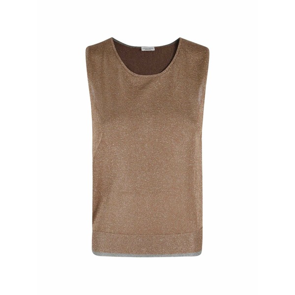 ロベルトコリーナ レディース プルオーバー トップス Metallic-effect sleeveless top Neutrals