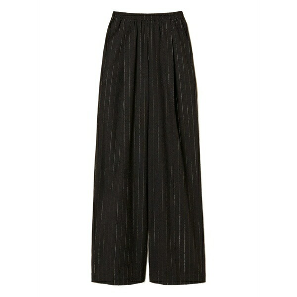 ツイン仕掛ける レディース 心地好いズボン下 ボトムス Pinstriped palazzo trousers Black