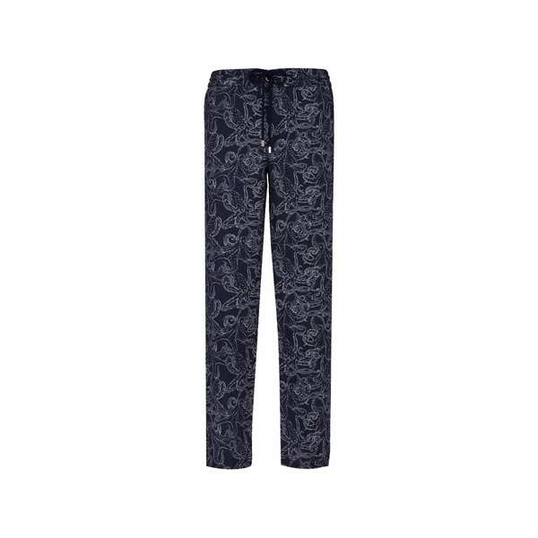 ヴィルブレクイン メンズ 心地好いズボン下 ボトムス Printed drawstring trousers Blue
