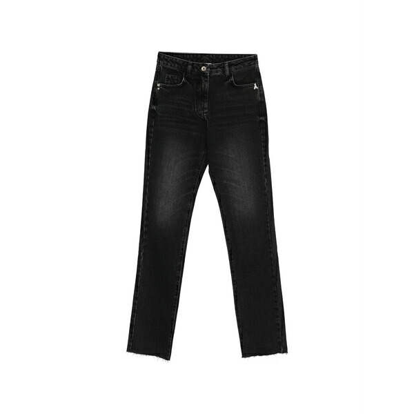 パトリツィア ペペ レディース デニムパンツ ボトムス Frayed jeans Black