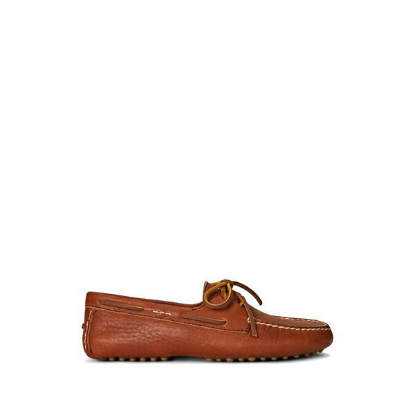ラルフローレン レディース スリッポン・ローファー シューズ Laces leather loafers Brown