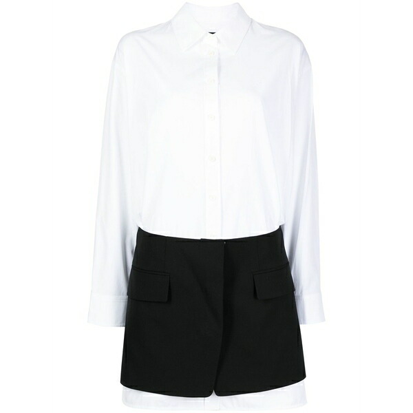 ジュン・ジー レディース ワンピース トップス Long-sleeve panelled shirtdress White｜asty